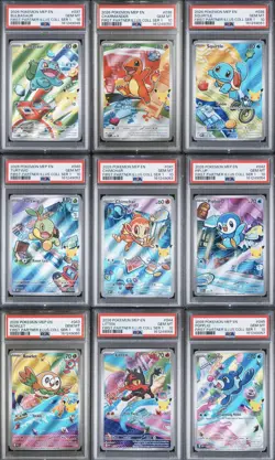 PSA 10 SEQUENTIAL SET Pokemon First Partner Illustration Series 1 Collection - Image 1
