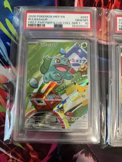 Pokemon First Partner Illus Coll Ser 1 Sequential PSA 10 Kanto Starters #037-039 - Image 2