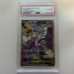 Pokemon 2021 Fusion Strike Mew v Alt Art 251/264 PSA 10 Gem Mint. - Image 1
