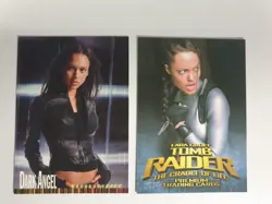 Dark Angel and Tomb Raider Promo Cards Jessica Alba Angelina Jolie - Image 1
