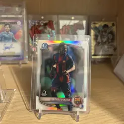 Ebrima Tunkara Topps Chrome UCC 2025/26 1st Bowman Rookie Card FC Barcelona - Image 1