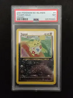 *Double Swirl* Togepi 2001 Pokemon Southern Islands Promo Holo PSA 7 #4 - Image 1