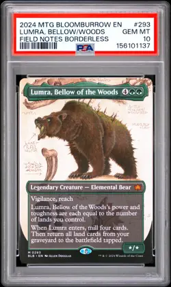 2024 MTG BLOOMBURROW FIELD NOTES BORDERLESS LUMRA, BELLOW OF THE WOODS PSA 10 - Image 1