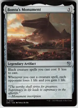Bontu's Monument Commander: Aetherdrift 0124 Uncommon Legendary Artifact NM MTG - Image 1