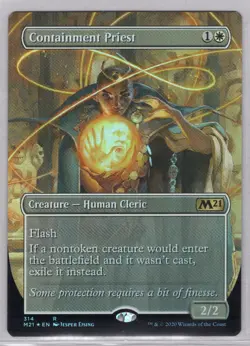 1x Containment Priest *Borderless Foil* - Core Set 2021 - Near Mint - Image 1