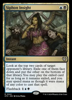 Siphon Insight Light Play, English Magic the Gathering MTG Commander: Outlaws of - Image 1