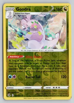 GOODRA 197/264 RARE FUSION STRIKE POKEMON REVERSE HOLO NM - Image 1