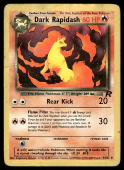 DARK RAPIDASH - 44/82 Uncommon Team Rocket Pokemon Unlimited HP - Image 1