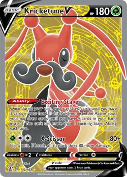 Pokemon TCG Kricketune V 142/163 ENG EXC/NM Battle Styles Stili di Lotta - Image 1