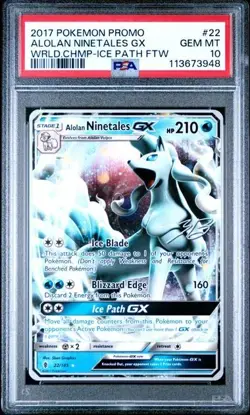 PSA 10 Alolan Ninetales GX 22/145 2017 World Championships WCS Pokemon Promo - Image 1
