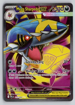 MEGA SHARPEDO EX 113/094 ULTRA RARE PHANTASMAL FLAMES POKEMON NM - Image 1