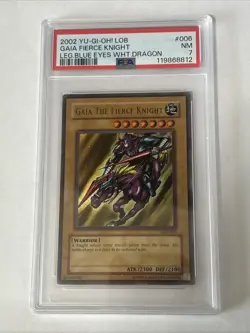 Yu-Gi-Oh! TCG Gaia the Fierce Knight LOB-006 Ultra Rare Holo PSA 7 - Image 1