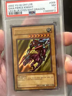 Yu-Gi-Oh! TCG Gaia the Fierce Knight LOB-006 Ultra Rare Holo PSA 7 - Image 3