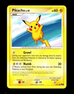2009 Pokemon PIKACHU Promo POP SERIES 9 Edition NON HOLO Set Card 15/17 Nintendo - Image 1