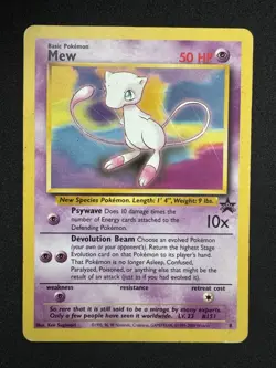 Mew #8 Non-Holo Black Star Promo Card WOTC Movie 2000 Vintage Pokemon Tcg - Image 1