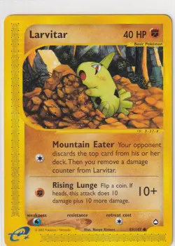 Pokemon Karte selten alt Game Aquapolis Nr. 89/147 Larvitar englisch - Image 1