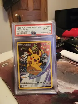 PSA 10 Pikachu SWSH020 - Black Star Promo - Graded Pokemon Card - Image 1