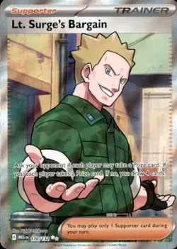 Lt. Surge's Bargain 170/132 Ultra Rare Mega Evolution Pokemon Holo Near Mint - Image 1