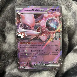 Team Rocket's Mewtwo ex 081/182 Prize Pack Series 8 Holo Double Rare - Image 1