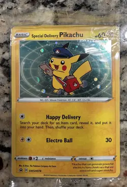 Pokemon Center Promo Pikachu SWSH074 Special Delivery Sealed Swirl - Image 3