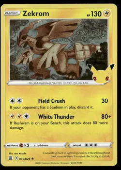 Zekrom Celebrations 010/025 Rare Holo Pokemon Near Mint - Image 1