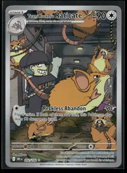 Team Rocket's Raticate 202/182 Destined Rivals Holo NM/M Pokemon - Image 1