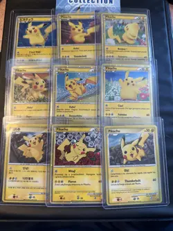 Pokemon Pikachu World Collection 2010 PW English Set of 9 and Booklet - Image 1