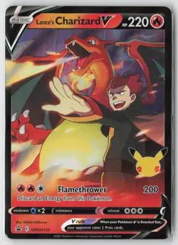 Lance's Charizard V SWSH133 Holo Promo Sword & Shield Promo Pokemon Damaged - Image 1