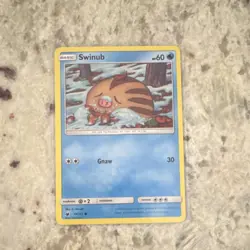 Pokemon TCG Swinub 19/111 Sm-Crimson Invasion Basic 60 HP Common Gnaw 30 - Image 1