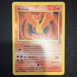 Pokemon TCG Moltres 27/62 Fossil 1999 English Rare Holo Unlimited 70 HP - Image 1