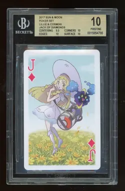 2017 Pokemon Lillie & Cosmog Jack of Diamonds Poker Set BGS 10 - Image 1
