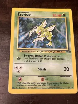[LP/MP] Pokemon TCG Scyther Jungle 10/64 Holo Unlimited Holo Rare - Image 2