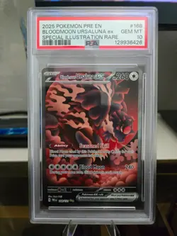 2025 Pokemon Prismatic Evolutions Bloodmoon Ursaluna ex 168/131 PSA 10 - Image 3