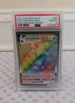 Pokemon Evolving Skies Gyarados VMAX 207/203 Rainbow Secret Rare PSA 10 Gem Mint - Image 1