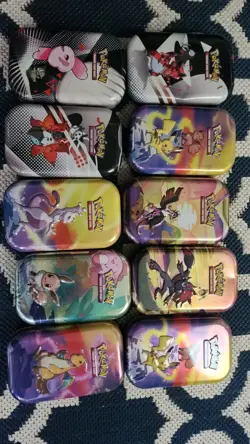 Pokemon TCG Mini Tin Lot of 10, 60-Card Capacity, Pikachu Mewtwo & More - Image 2