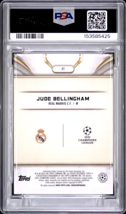 Jude Bellingham 2025 Topps Reverence UCC Purple /50 Real Madrid England PSA 10 - Image 2