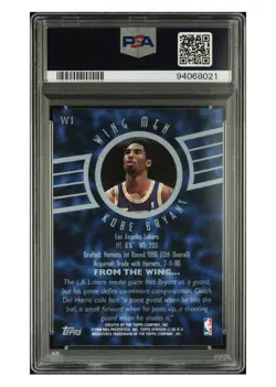 1998-99 Topps Stadium Club Wing Men #W1 Kobe Bryant Los Angeles Lakers HOF PSA 9 - Image 4