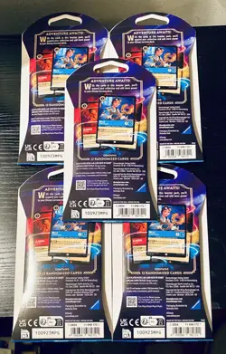 Disney Lorcana The First Chapter MALEFICENT SLEEVED Booster Pack LOT of 5 SEALED - Image 2