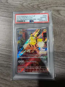 Detective Pikachu 2023 Pokemon Japanese SV-P Promo #098 Pre-Order PSA 10 - Image 1