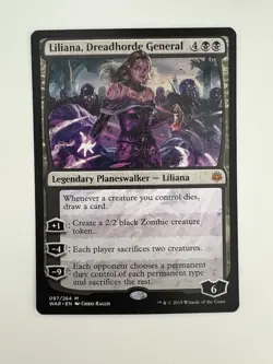 Liliana Dreadhorde General MTG Magic the Gathering Card NM Near Mint WAR - Image 1