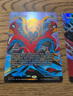 MTG Spider-Man Source Material Foil x3 Saw In Half Tangle Goblin Bombardment NM - Image 2