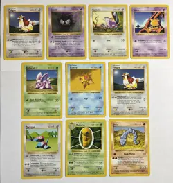 10x Shadowless 1999 WOTC Pokemon Card Lot Porygon Onix Abra Nidoran Pidgey++ NM! - Image 1
