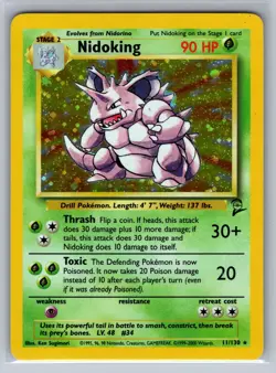 Nidoking 11/102 Holo Rare Base Set Unlimited Pokemon MP - Image 1