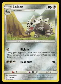 Lairon 124/214 Uncommon Unbroken Bonds Pokemon Lightly Played - Image 1