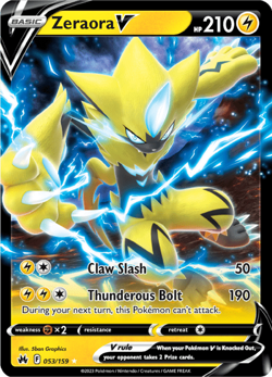 Pokemon TCG Zeraora V 053/159 Ultra Rare Crown Zenith NM/M - Image 1