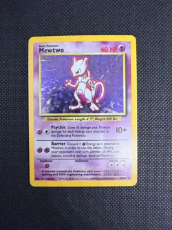 Pokemon TCG Mewtwo Base Set 10/102 Holo Unlimited Holo Rare LP - Image 1