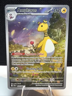 2026 Pokemon Ampharos 090/086 Chaos Rising Holo Rare EN HP160 - Image 1