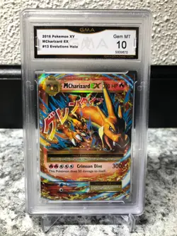 2016 POKEMON XY EVOLUTIONS M CHARIZARD EX HOLO GMA GEM MT 10 #5339870 - Image 1
