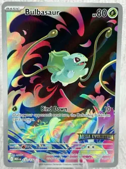 Bulbasaur 133/132 Illustration Rare Holo Me01: Mega Evolution Pokemon TCG Stamp - Image 1