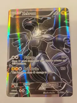 Zekrom 114/114 Full Art Ultra Rare Pokemon Black & White Base Set Card 2011 - MP - Image 1